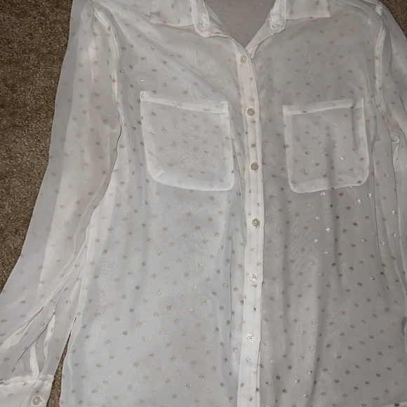 Sheer polka dot button up - Picture 2 of 6